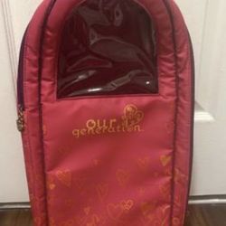 18" doll carrier with doll clothes inside