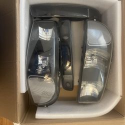 Chevy Headlights Assembly With Black Out Covers 