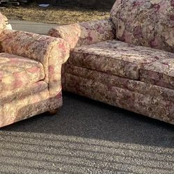 2 Pc Vintage Couch/sofa