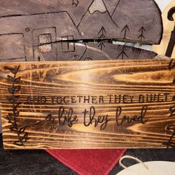 Handcrafted Wood Burnt Sign