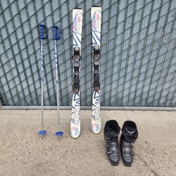 Volkl Attiva Jr Supersport Skis and Rossignol Boots Size 26.5