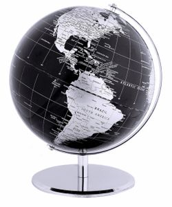 Black and Silver Decorative World Globe