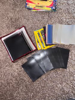 Hundreds of trading card sleeves