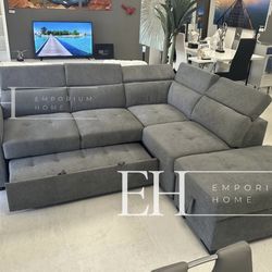 Grey Sofa Sleeper Sectional with Storage 
