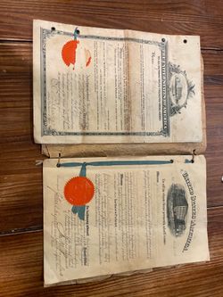 2 Antique US Patent Documents 1894 & 1907 Complete Sets w/ Seal