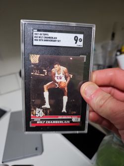 Wilt Chamberlain, Topps 50th Anniversary Card 45/50 2007 8 Topps 45 Wilt Chamberlain NBA 50th Anniversary SGC 9mt