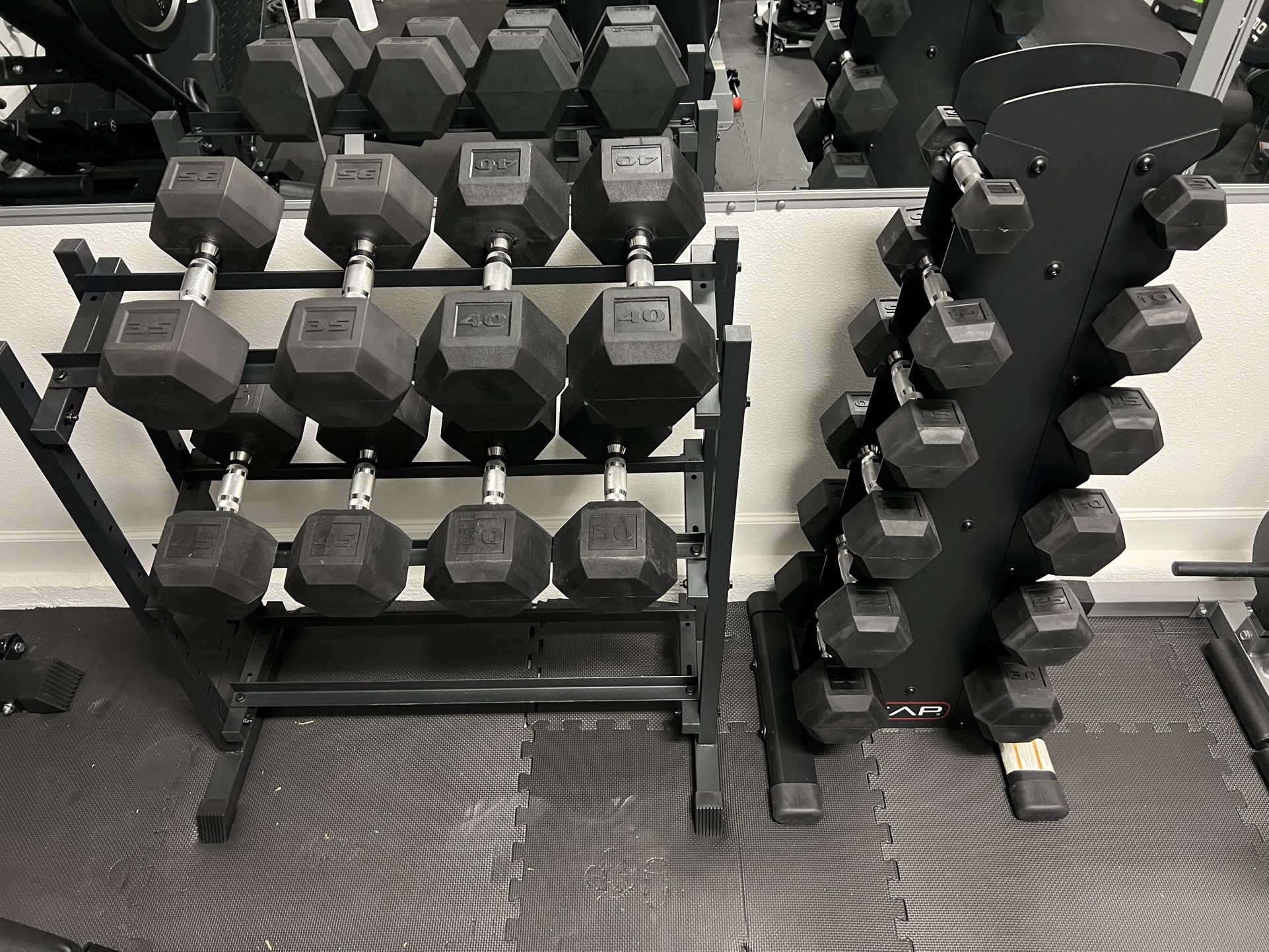 Cap Dumbbells Set with Stands 5-50lbs