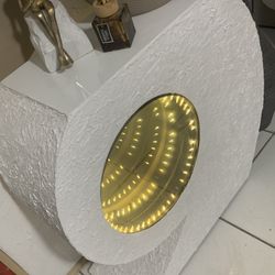 Led White Abstract Side Table 