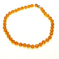Vintage Faceted Citrine Necklace 