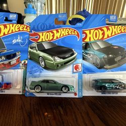 Hot Wheels JDM Bundle – Honda Prelude, Civic Custom & Mazda RX-3 – New on Card