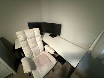 White Office Desk and Chair