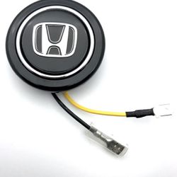 Horn Button for Honda Civic Integra Accord CRX with H Logo Fits Most Aftermarket Steering Wheels Like MOMO, VMS, Grant, Sparco, Nardi and more.
