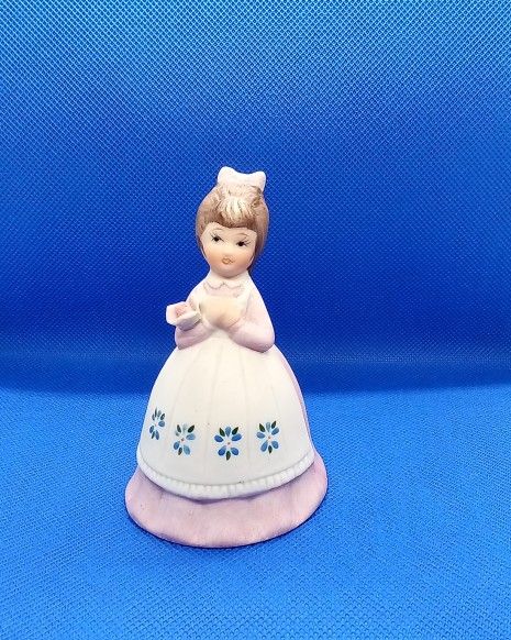 VINTAGE PORCELAIN BELL LADY/GIRL W/ROSE "ANDREA BY SADEK