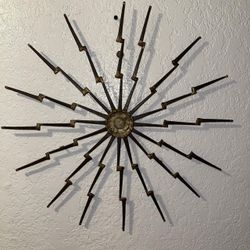 Mid Century Brutalist Art Sun Shaped Sculpture(52)33