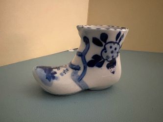 Vintage Delft Blue Lace Up Boot