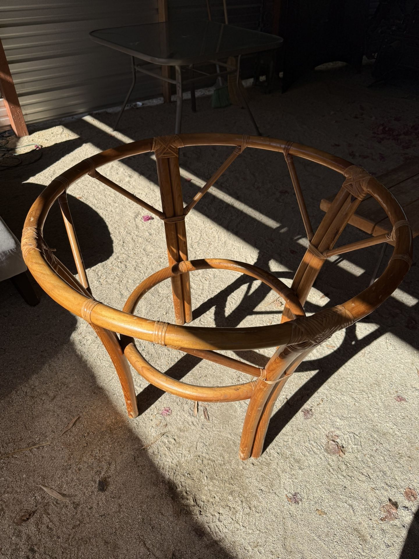 Wood Wicker Table Stand