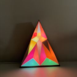 Vintage 1970s oversized pyramid light sculpture
