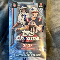 2025 Topps Chrome Football NFL Factory Sealed Hobby Box