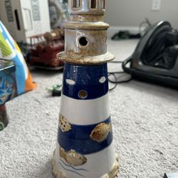 Ceramic Lighthouse Candle Holder / Decor Piece - MOVING OUT SALE