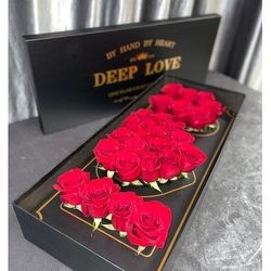 I love You Box With Natural Roses, Anniversary/ Graduation/ Mother's Day 