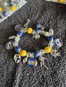 LOS ANGELES RAMS CHARM BRACELET ELASTIC WOMENS / GIRLS 