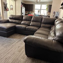 Large Leather Sectional