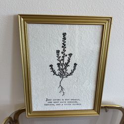 Gold painted wood art frame + art