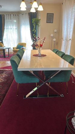 Modern White Dining Table for 6 (No Chairs)