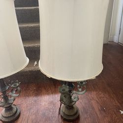 Vintage Lamps  with Candle Holders