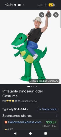 Inflatable riding dinosaur costume