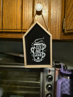 "Rise And Grind" Coffee Bar Sign 