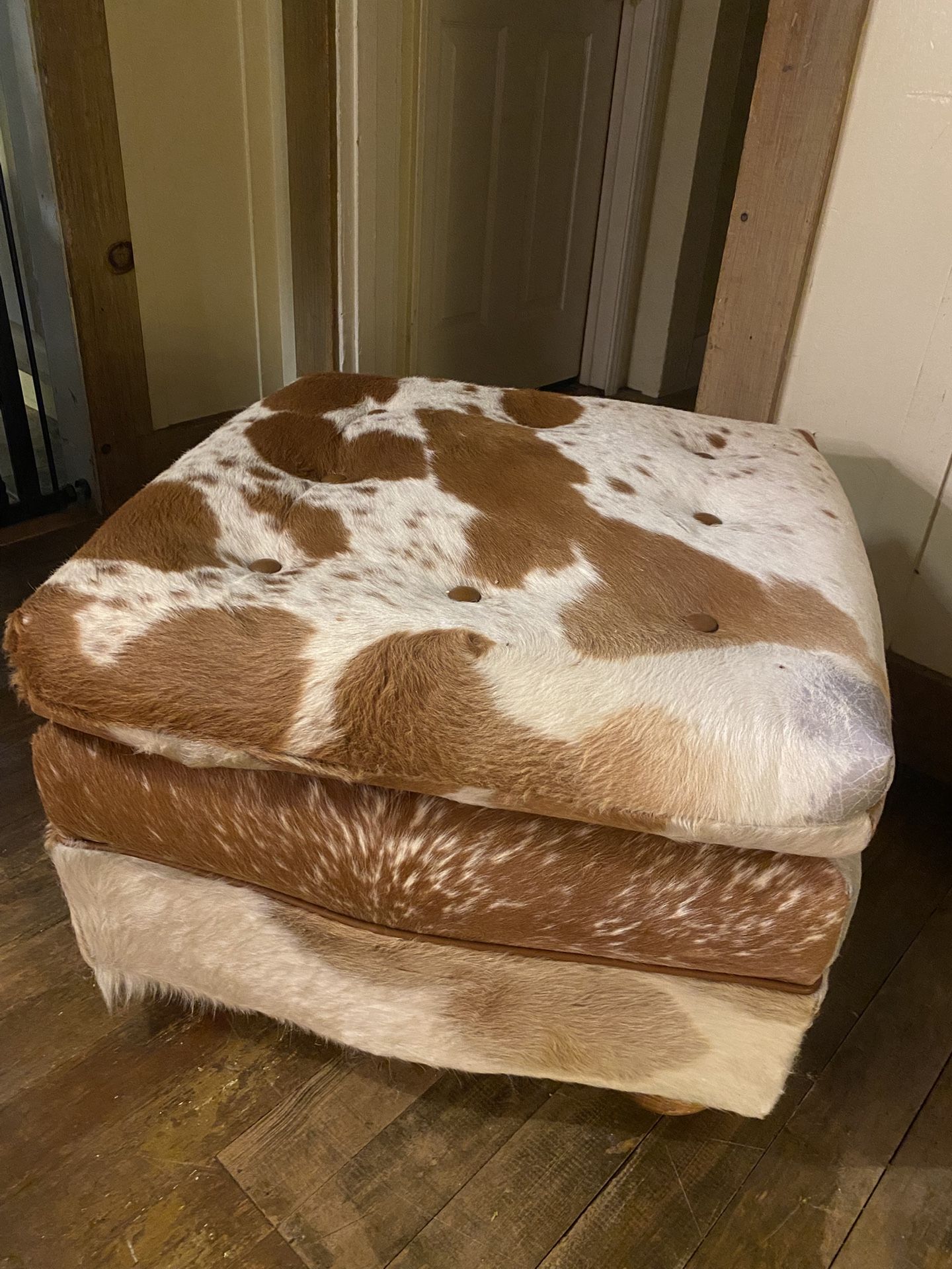 Real Cowhide Ottoman