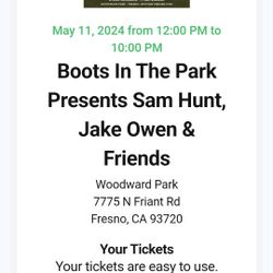 3 Tickets To Boots In The Park May 11th