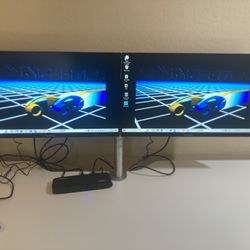 2 Vviewsonic 24inch Monitors,dual Monitor Arm ,Docking station 