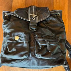 Coach Nylon And Leather Backpack
