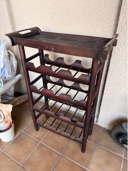 Rustic Cherry Wood Wine Rack