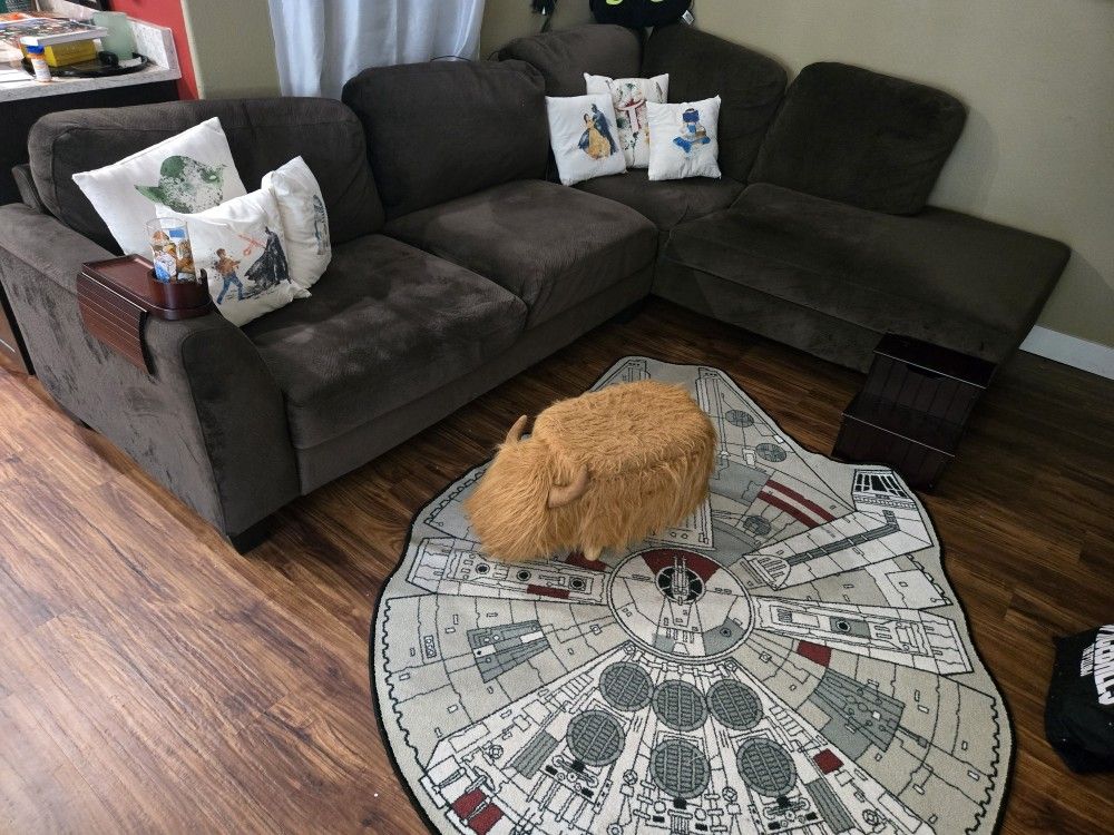 Brown Microfiber Couch 