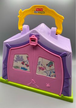 Fisher Price Little People Camping Campsite Tent Chair Campfire Playset