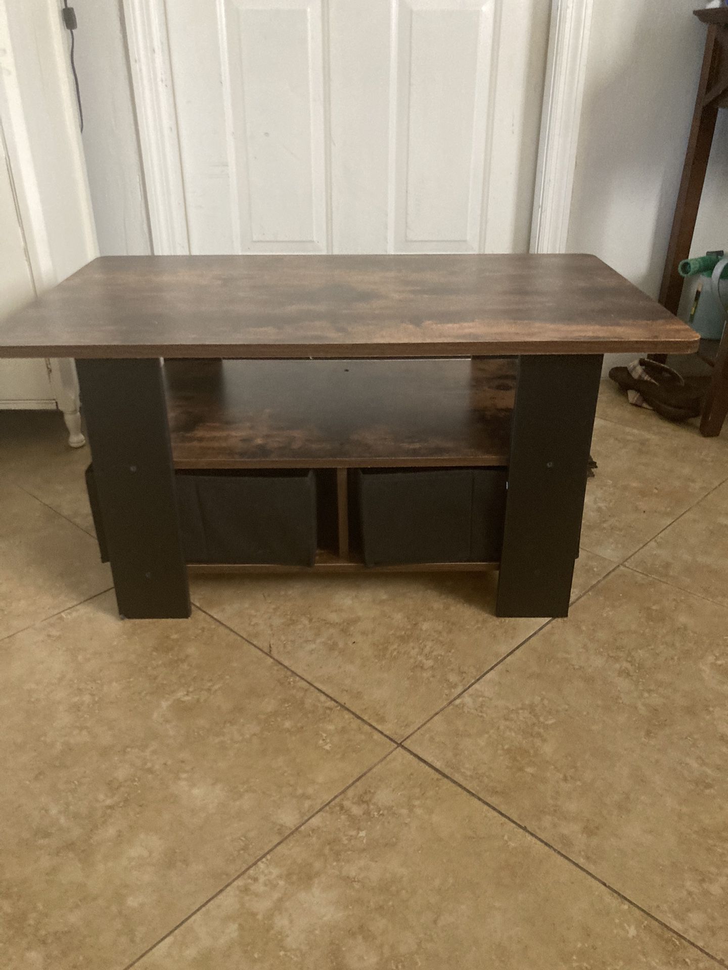 Rustic farmhouse End table With storage