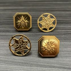 Lot 4 Masonic Lapel Pins Knights Templar Star Freemasonry Symbols New Gift Set