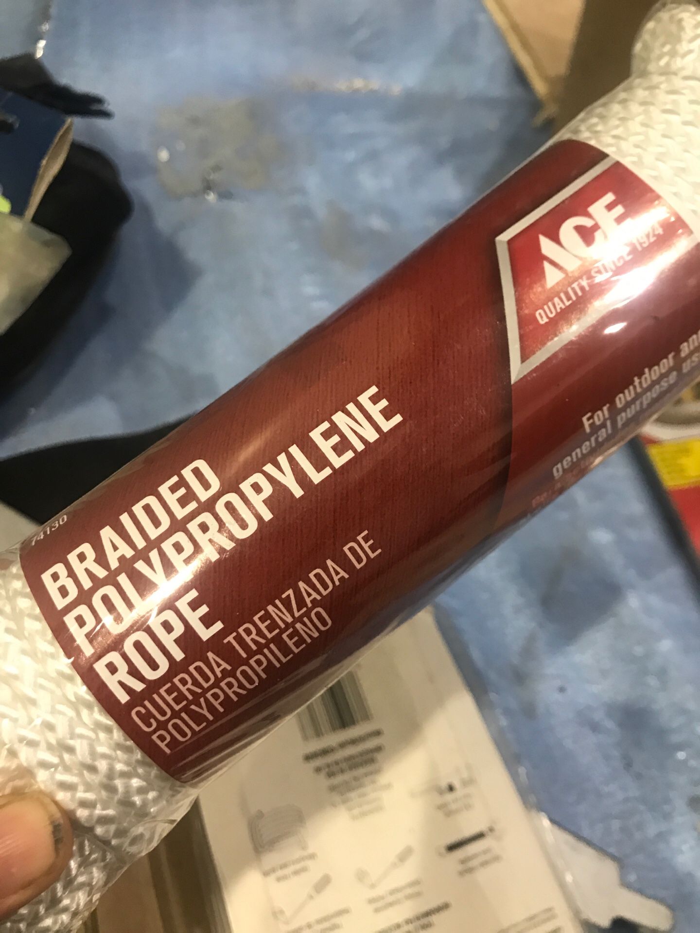 Braided polypropylene rope