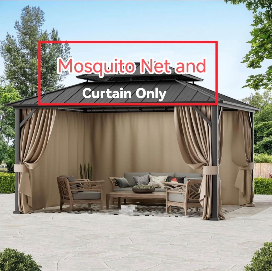 12 ft. x 14 ft Curtain and Mosquito Net replacement universal 4 panels . Brand new