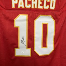 Isiah Pacheco Authentic Signed Black Pro Style Framed Jersey