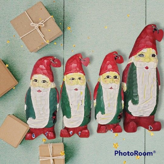 ⭐Reduced⭐ 4 Vintage Jim Shore Hand-Crafted & Painted Gnomes Elfs Figurines
