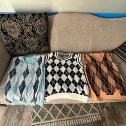 Set of 3 Argyle Sweater Vests