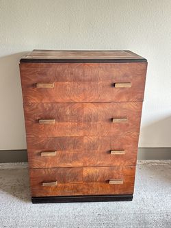 Stunning Vintage Art Deco Four Drawer Dresser