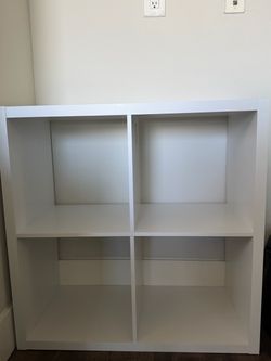white organizer with 4 cubbies