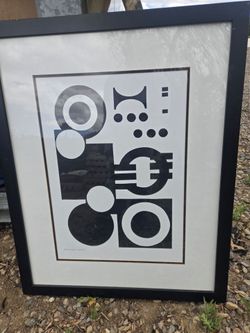 Hand signed Dominique Gaudin geometric print