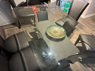 Glass Top Dining Table with Chairs