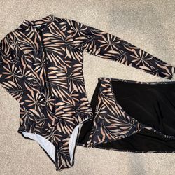One Piece Swimsuit With Skirt